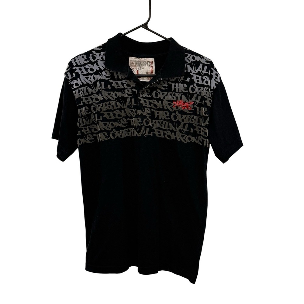 Men's Vintage Fishbone Y2K Polo Graffiti Street Large